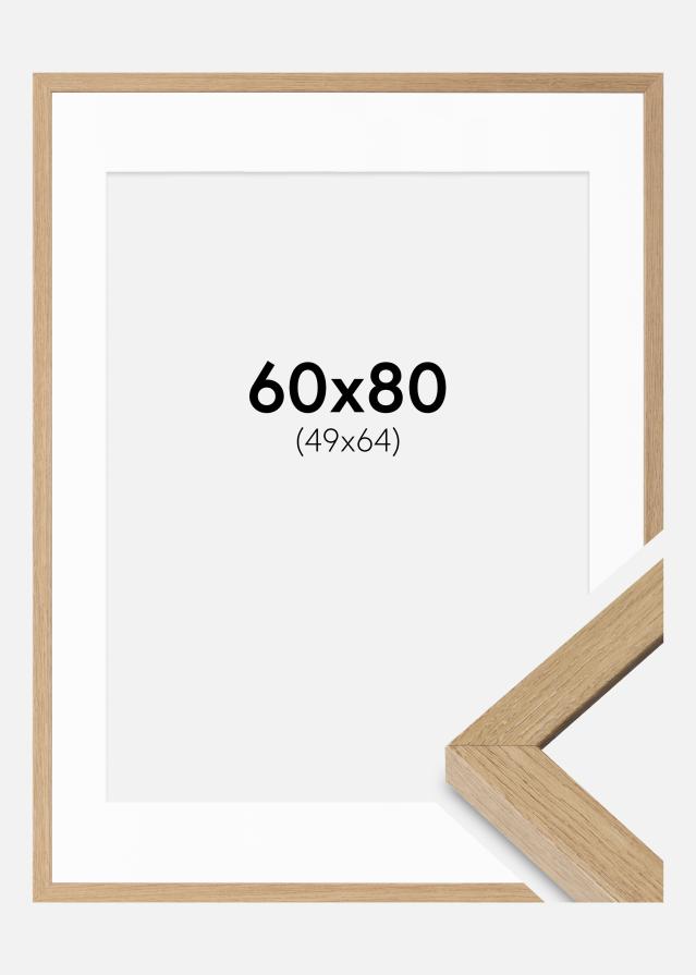 Ram med passepartou Frame Hermes Natural Oak 60x80 cm - Mounts White 50x65 cm