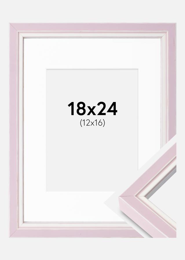 Ram med passepartou Frame Diana Pink 18x24 cm - Mounts White 13x17 cm