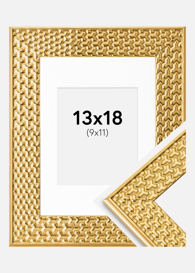 Ram med passepartou Frame Grace Gold 13x18 cm - Picture Mount White 10x12 cm