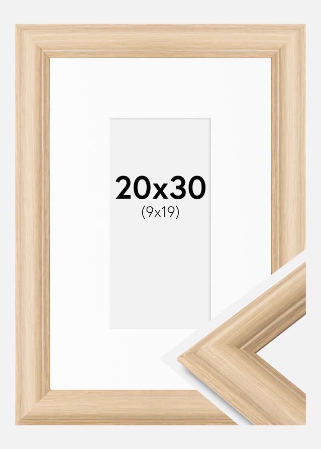 Ram med passepartou Frame Västkusten Oak 20x30 cm - Picture Mount White 10x20 cm