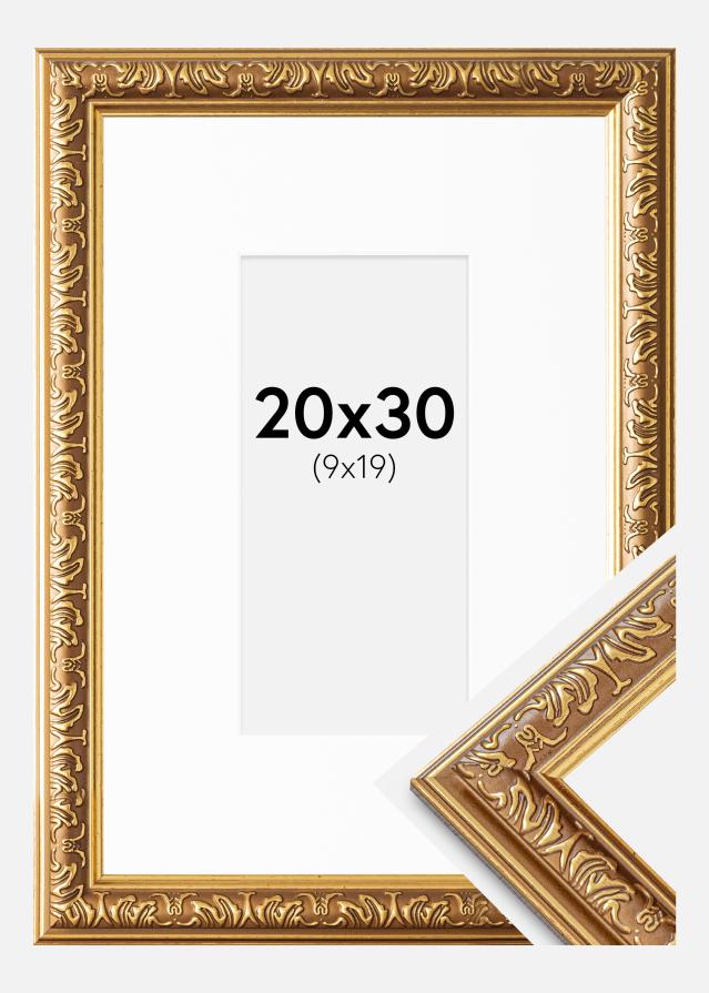 Ram med passepartou Frame Swirl Gold 20x30 cm - Mounts White 10x20 cm