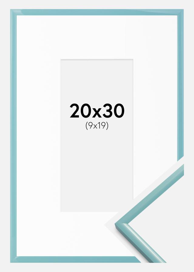 Ram med passepartou Frame New Lifestyle Turquoise 20x30 cm - Mounts White 10x20 cm