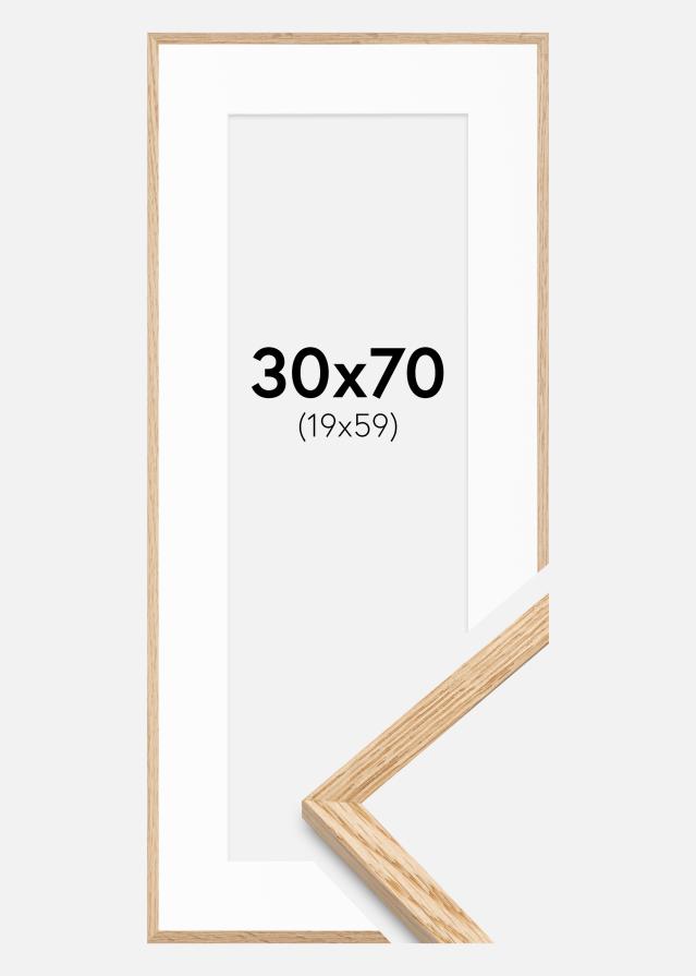 Ram med passepartou Frame Narrow Oak 30x70 cm - Picture Mount White 20x60 cm