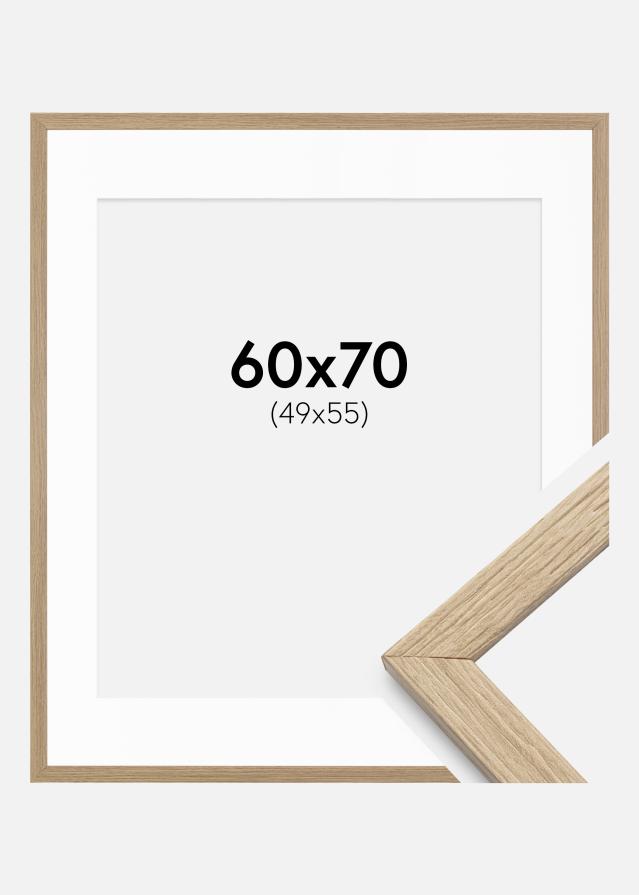 Ram med passepartou Frame Stilren Oak 60x70 cm - Picture Mount White 50x56 cm