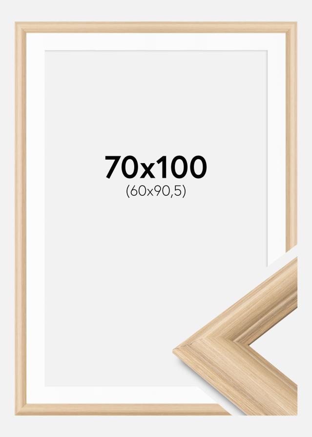 Ram med passepartou Frame Västkusten Oak 70x100 cm - Picture Mount White 61x91.5 cm