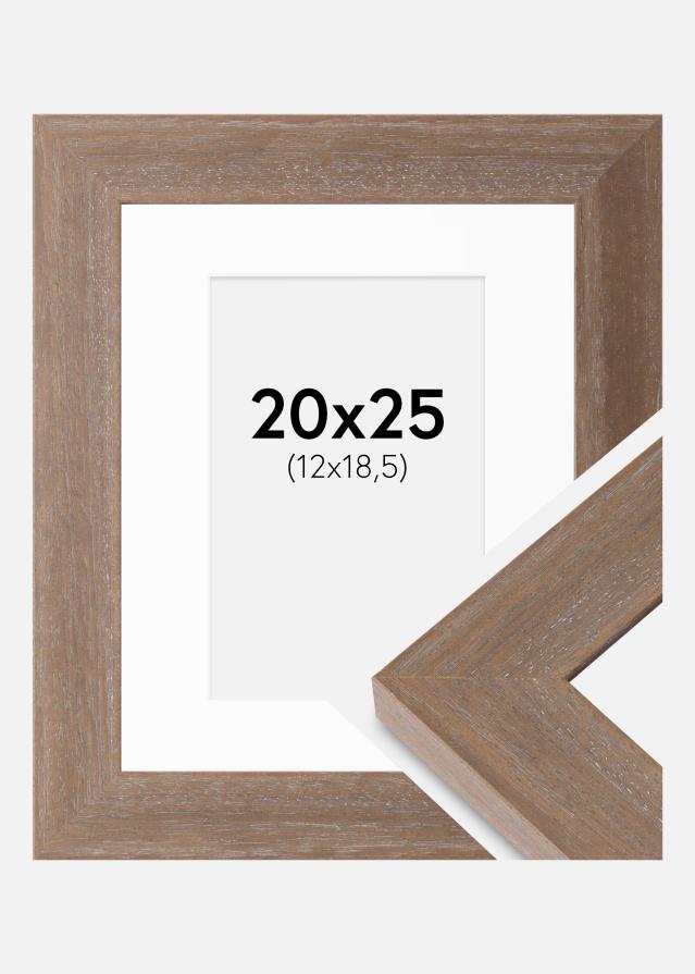 Ram med passepartou Frame Juno Gray 20x25 cm - Mounts White 13x19.5 cm