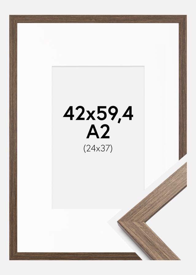 Ram med passepartou Frame Stilren Cold Brown 42x59.4 cm - Mounts White 25x38 cm