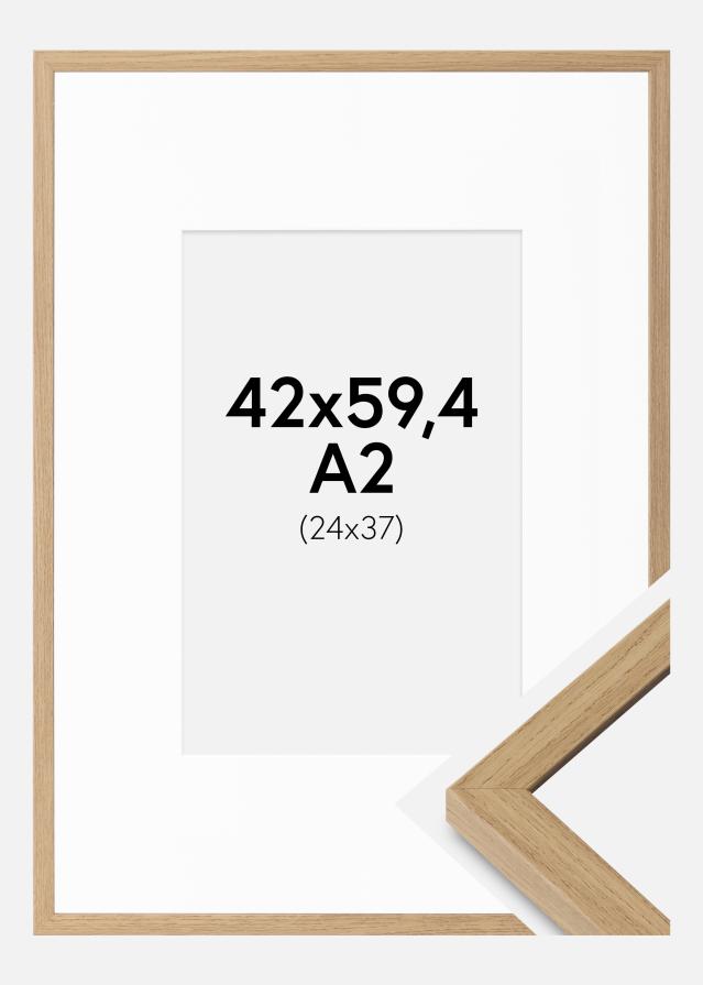 Ram med passepartou Frame Ares Natural Oak 42x59.4 cm - Mounts White 25x38 cm