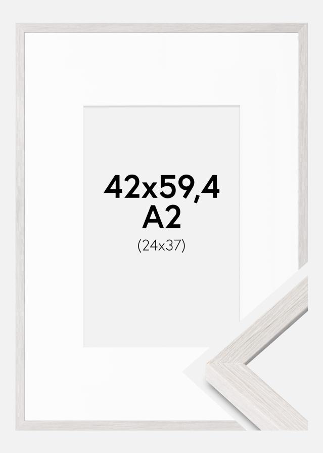 Ram med passepartou Frame Ares White Oak 42x59.4 cm - Mounts White 25x38 cm