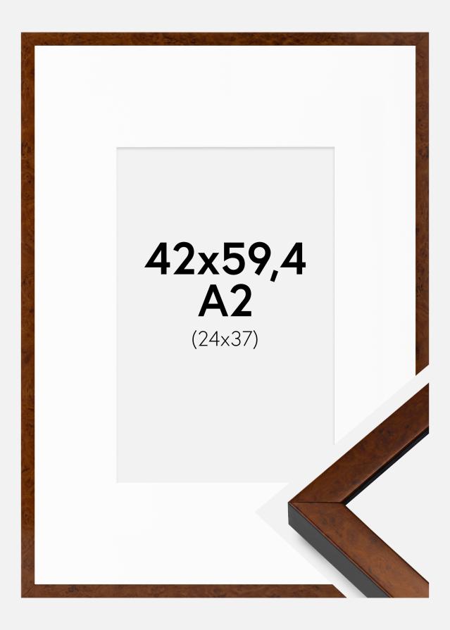 Ram med passepartou Frame Ares Walnut 42x59.4 cm - Mounts White 25x38 cm
