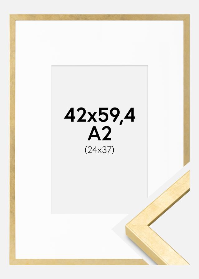 Ram med passepartou Frame Ares Gold 42x59.4 cm - Mounts White 25x38 cm