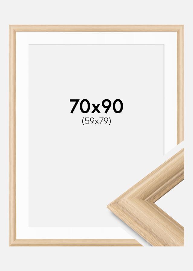 Ram med passepartou Frame Västkusten Oak 70x90 cm - Picture Mount White 60x80 cm