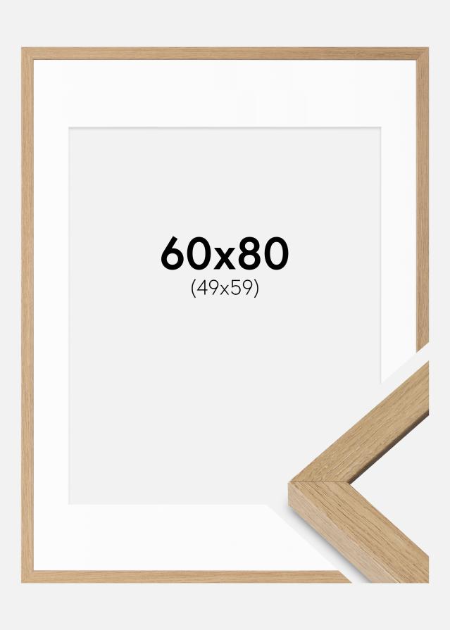 Ram med passepartou Frame Hermes Natural Oak 60x80 cm - Mounts White 50x60 cm