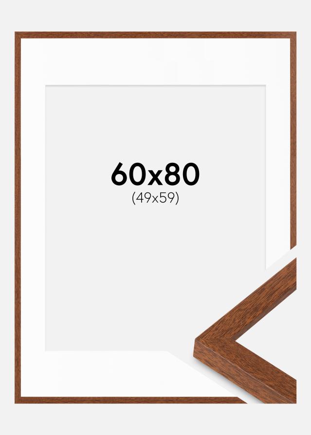 Ram med passepartou Frame Stilren Warm Brown 60x80 cm - Mounts White 50x60 cm