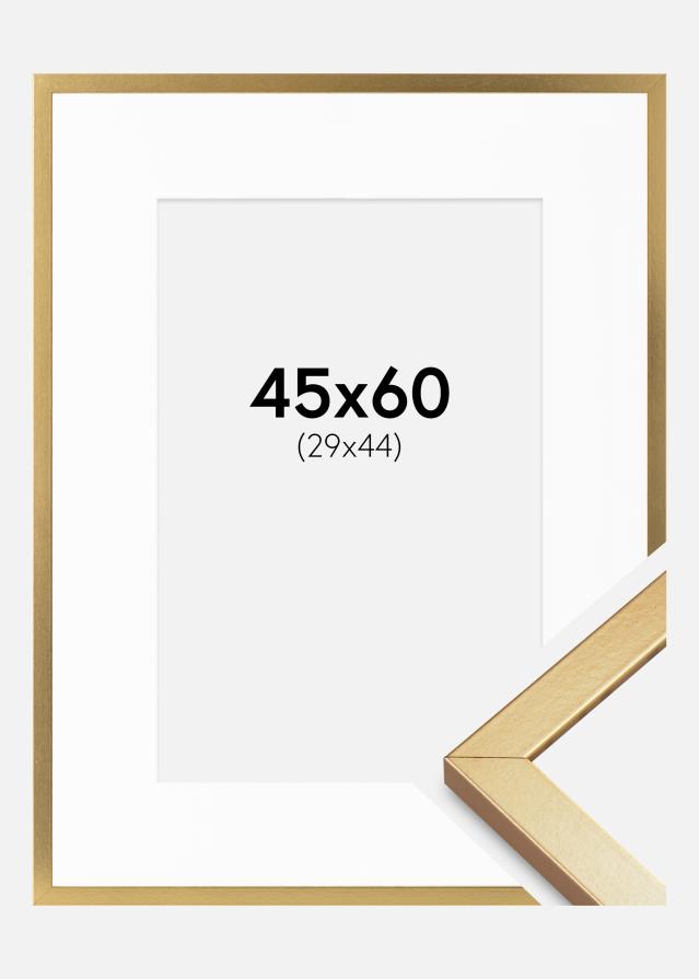 Ram med passepartou Frame Minerva Gold 45x60 cm - Mounts White 30x45 cm