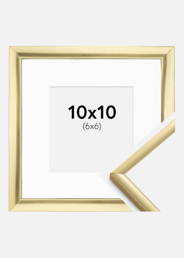 Ram med passepartou Frame New Lifestyle Gold 10x10 cm - Mounts White 7x7 cm