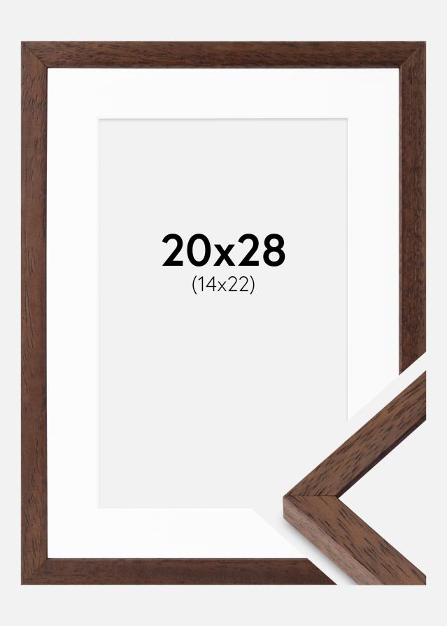 Ram med passepartou Frame Ares Teak 20x28 cm - Mounts White 15x23 cm