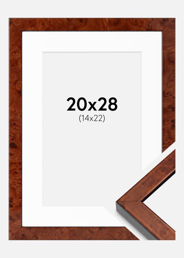 Ram med passepartou Frame Hermes Walnut 20x28 cm - Mounts White 15x23 cm