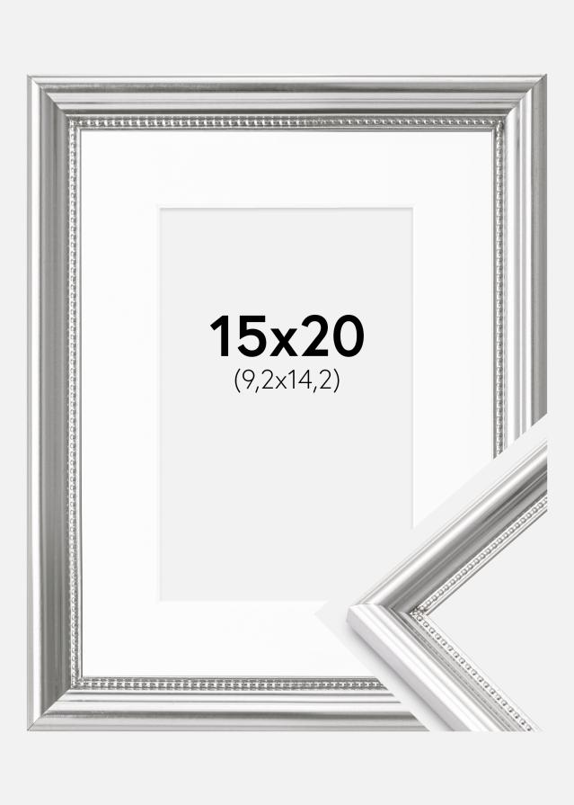 Ram med passepartou Frame Gala Silver 15x20 cm - Picture Mount White 4x6 inches