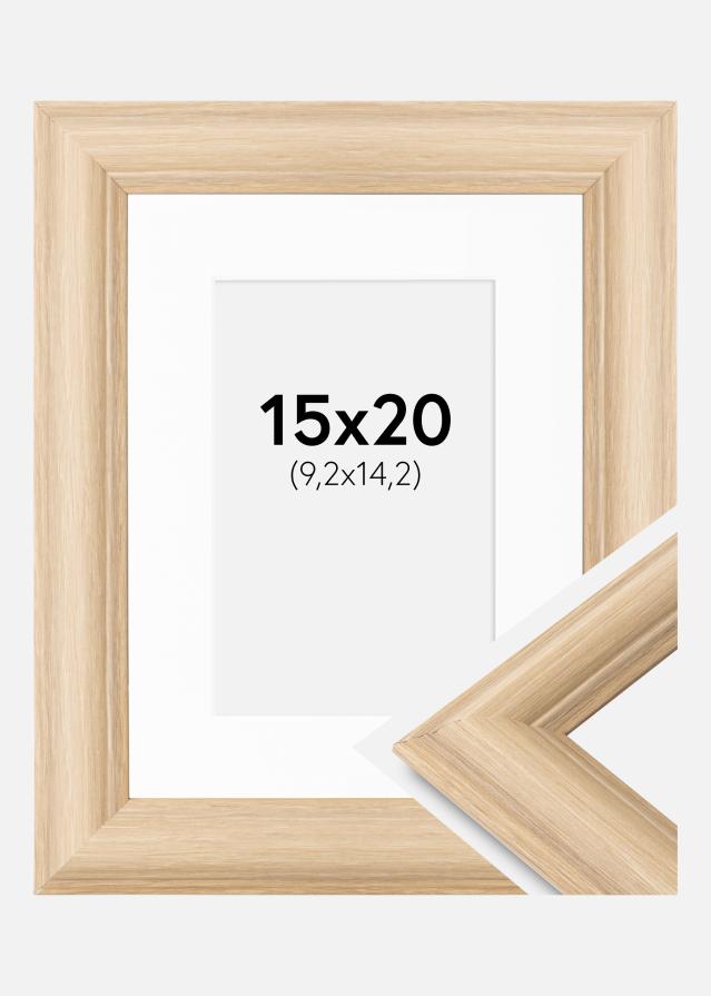 Ram med passepartou Frame Västkusten Oak 15x20 cm - Picture Mount White 4x6 inches