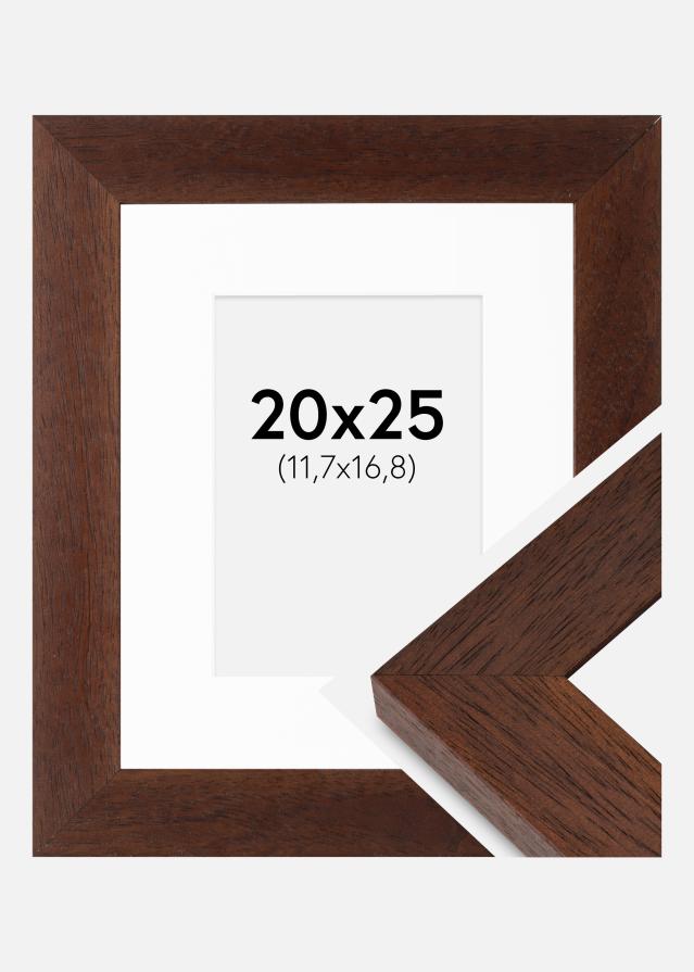 Ram med passepartou Frame Juno Teak 20x25 cm - Mounts White 5x7 inches