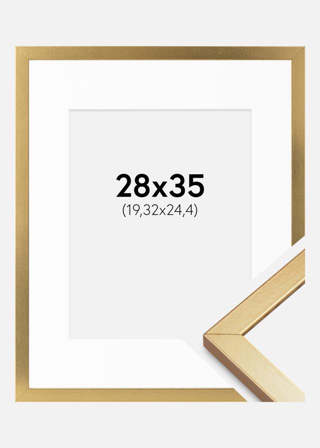 Ram med passepartou Frame Minerva Gold 28x35 cm - Mounts White 8x10 inches