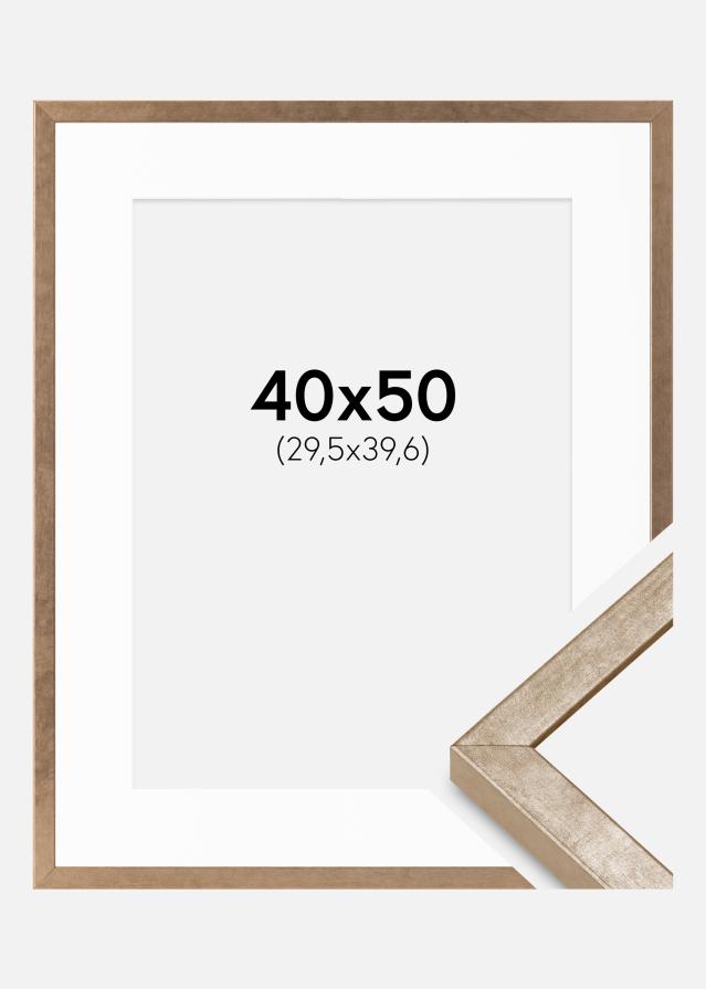 Ram med passepartou Frame Ares Brass 40x50 cm - Mounts White 12x16 inches
