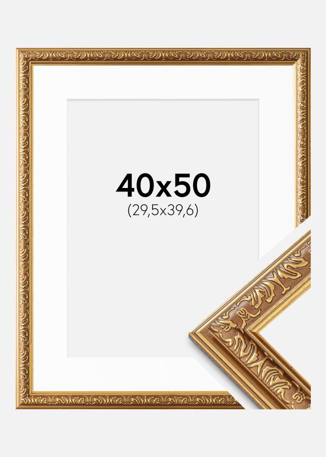 Ram med passepartou Frame Swirl Gold 40x50 cm - Mounts White 12x16 inches