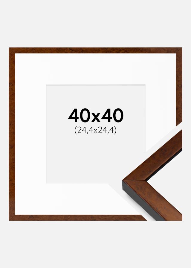 Ram med passepartou Frame Ares Walnut 40x40 cm - Mounts White 10x10 inches