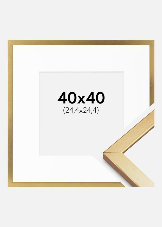 Ram med passepartou Frame Minerva Gold 40x40 cm - Mounts White 10x10 inches