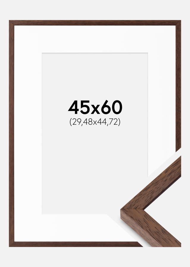 Ram med passepartou Frame Ares Teak 45x60 cm - Mounts White 12x18 inches