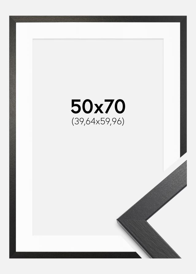 Ram med passepartou Frame Stilren Black Oak 50x70 cm - Mounts White 16x24 inches