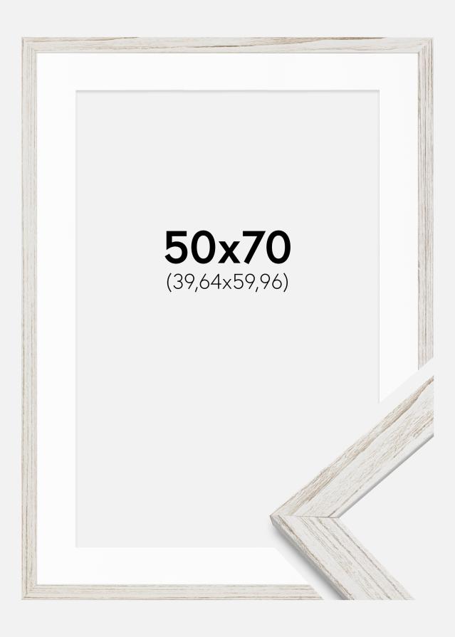 Ram med passepartou Frame Stilren Vintage White 50x70 cm - Mounts White 16x24 inches