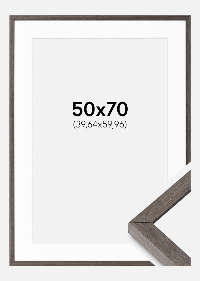 Ram med passepartou Frame Ares Grey Oak 50x70 cm - Mounts White 16x24 inches