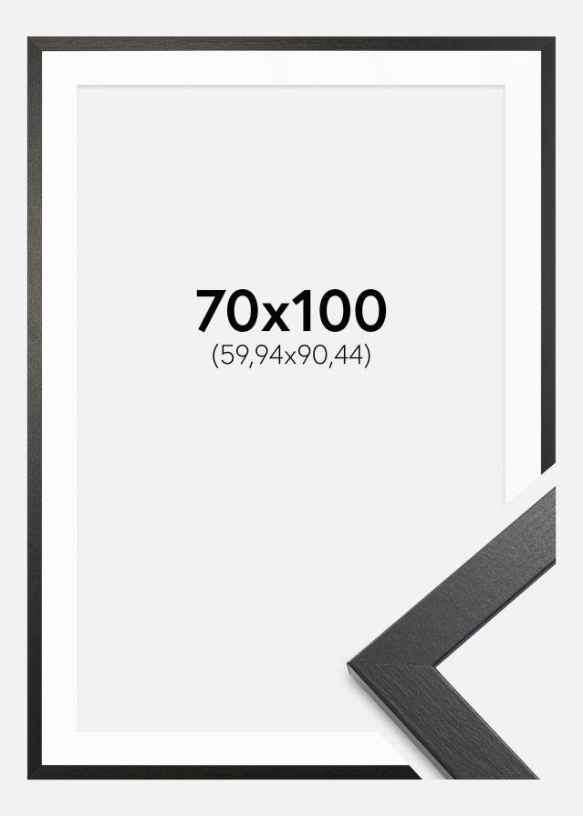 Ram med passepartou Frame Stilren Black Oak 70x100 cm - Mounts White 24x36 inches
