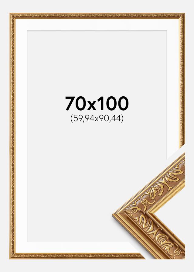 Ram med passepartou Frame Swirl Gold 70x100 cm - Mounts White 24x36 inches