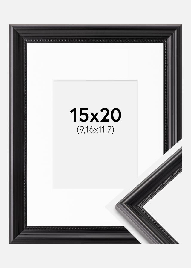 Ram med passepartou Frame Gala Black 15x20 cm - Picture Mount White 4x5 inches