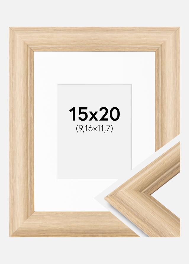 Ram med passepartou Frame Västkusten Oak 15x20 cm - Picture Mount White 4x5 inches