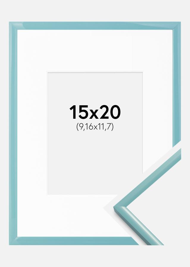 Ram med passepartou Frame New Lifestyle Turquoise 15x20 cm - Mounts White 4x5 inches