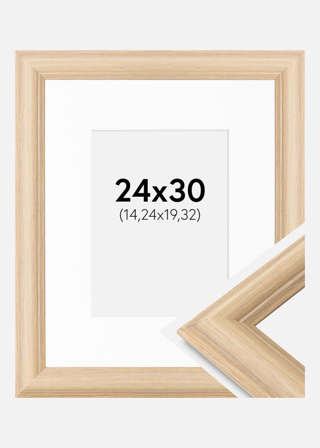 Ram med passepartou Frame Västkusten Oak 24x30 cm - Picture Mount White 6x8 inches