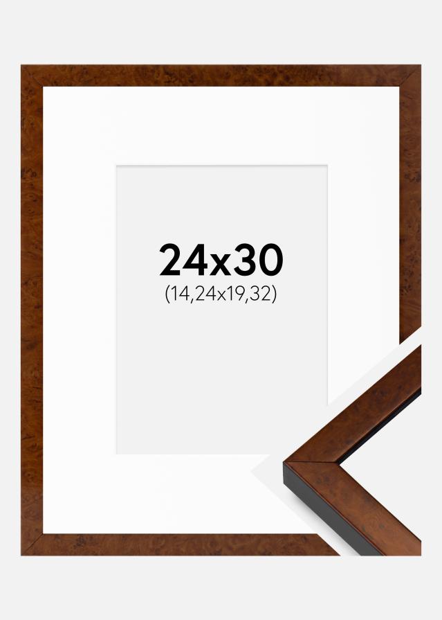 Ram med passepartou Frame Ares Walnut 24x30 cm - Mounts White 6x8 inches