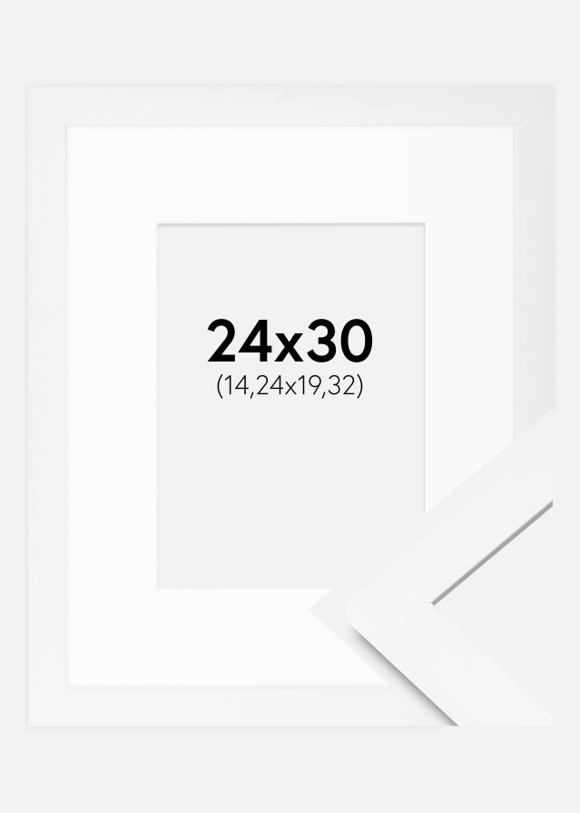 Ram med passepartou Frame BGA Classic White 24x30 cm - Mounts White 6x8 inches