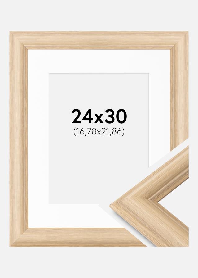 Ram med passepartou Frame Västkusten Oak 24x30 cm - Picture Mount White 7x9 inches