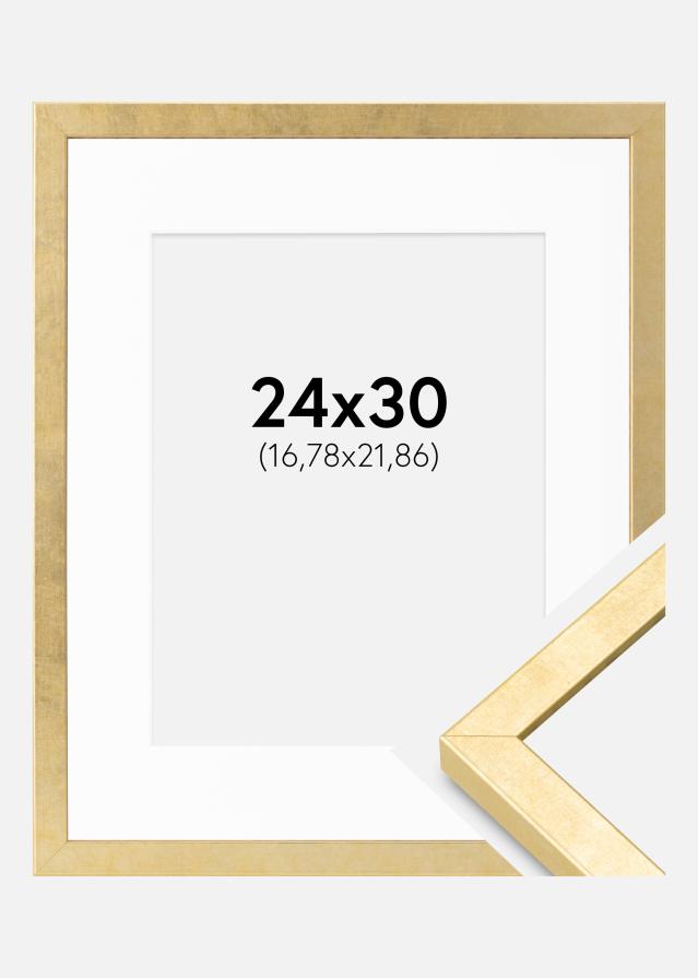 Ram med passepartou Frame Ares Gold 24x30 cm - Mounts White 7x9 inches
