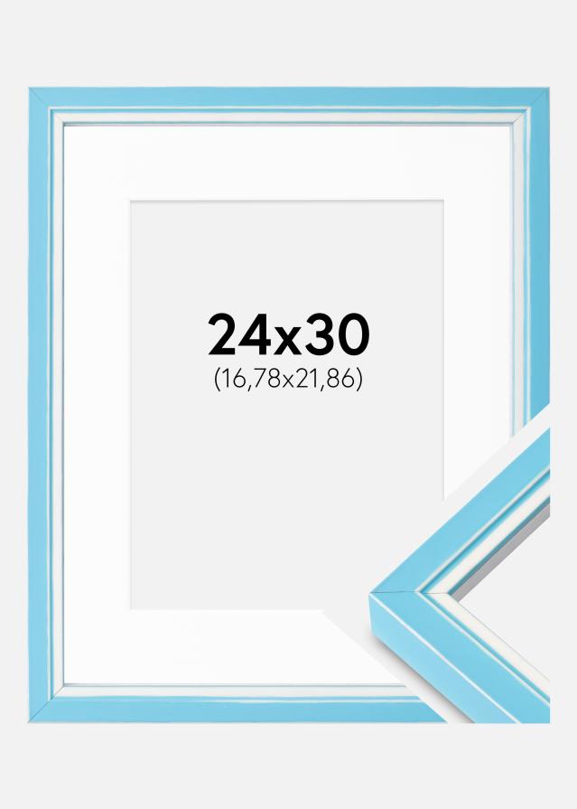 Ram med passepartou Frame Diana Light Blue 24x30 cm - Mounts White 7x9 inches