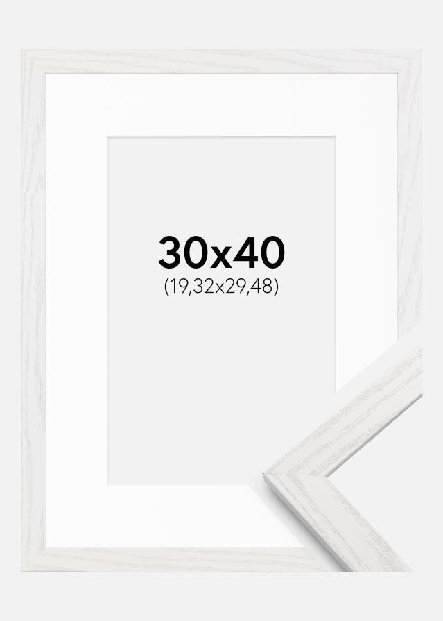 Ram med passepartou Frame Stilren White Oak 30x40 cm - Mounts White 8x12 inches