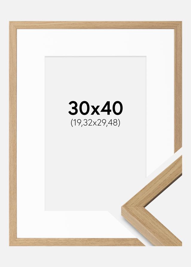 Ram med passepartou Frame Ares Natural Oak 30x40 cm - Mounts White 8x12 inches