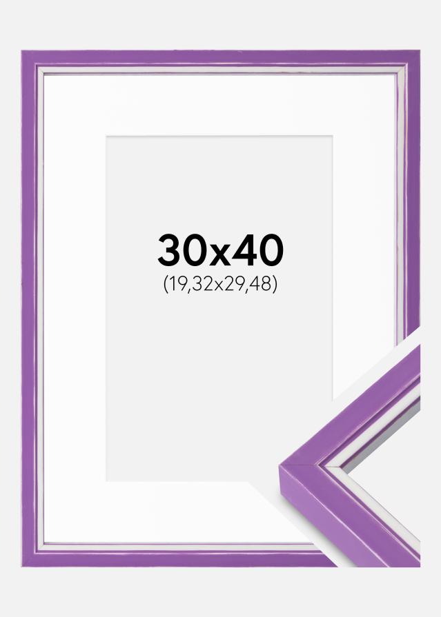 Ram med passepartou Frame Diana Purple 30x40 cm - Mounts White 8x12 inches