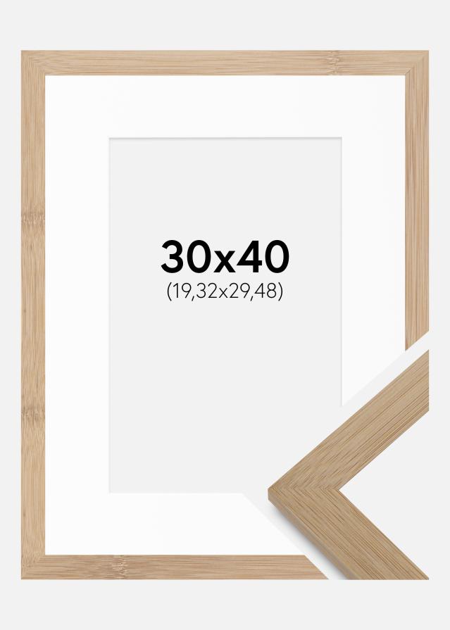 Ram med passepartou Frame Hoei Bamboo 30x40 cm - Mounts White 8x12 inches