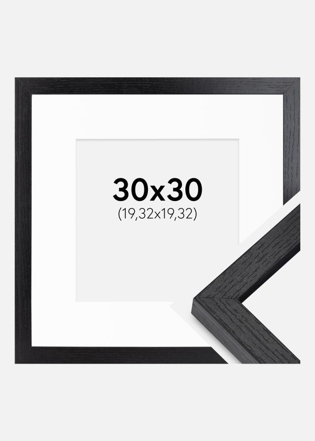 Ram med passepartou BGA Box Frame Black 30x30 cm - Mounts White 8x8 inches